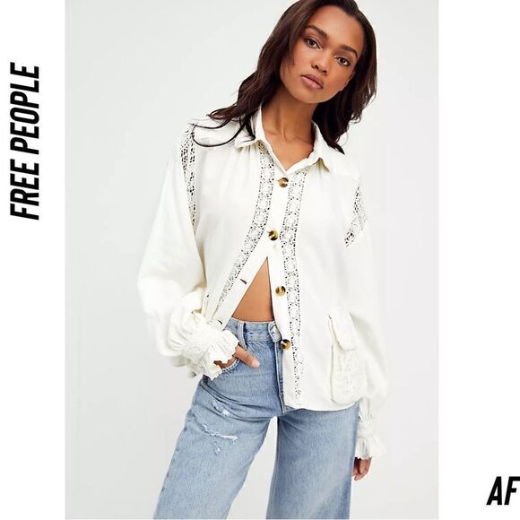 FREE PEOPLE LOUISA JACKET IVORY NWT LARGE - Picture 2 of 9